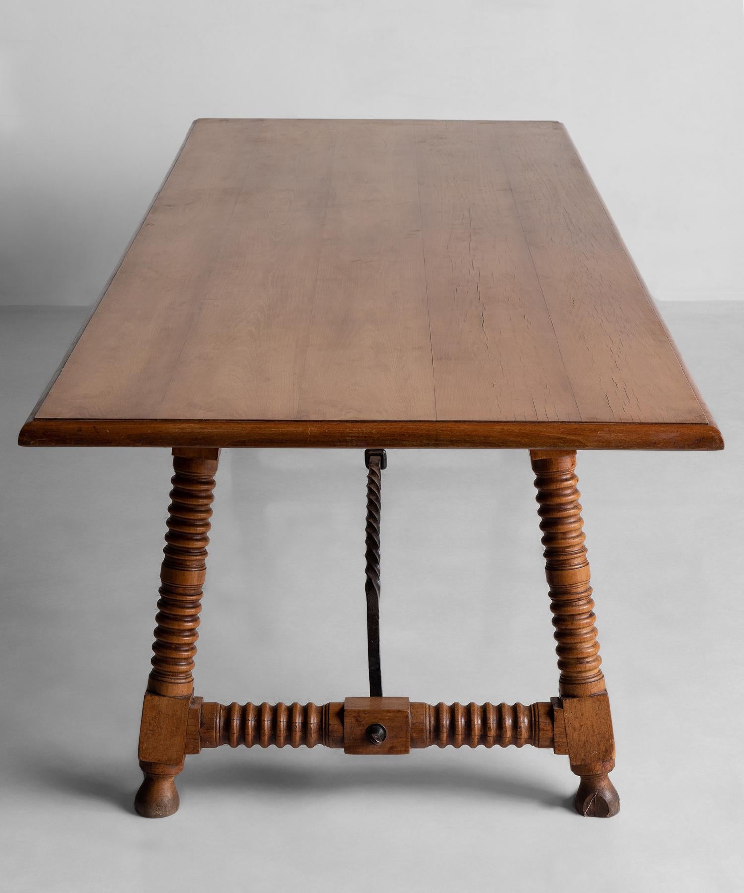 Early 20th Century Spanish Style Dining Table, France, circa 1900