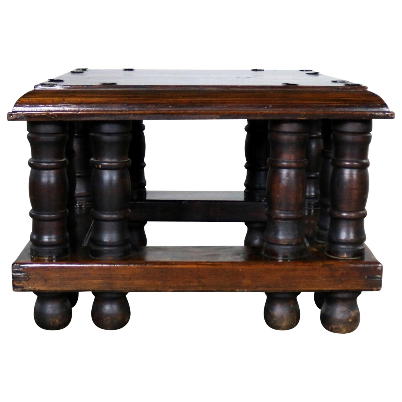 Spanish Style Square End Table with Nailheads by Artes De Mexico Internacionale