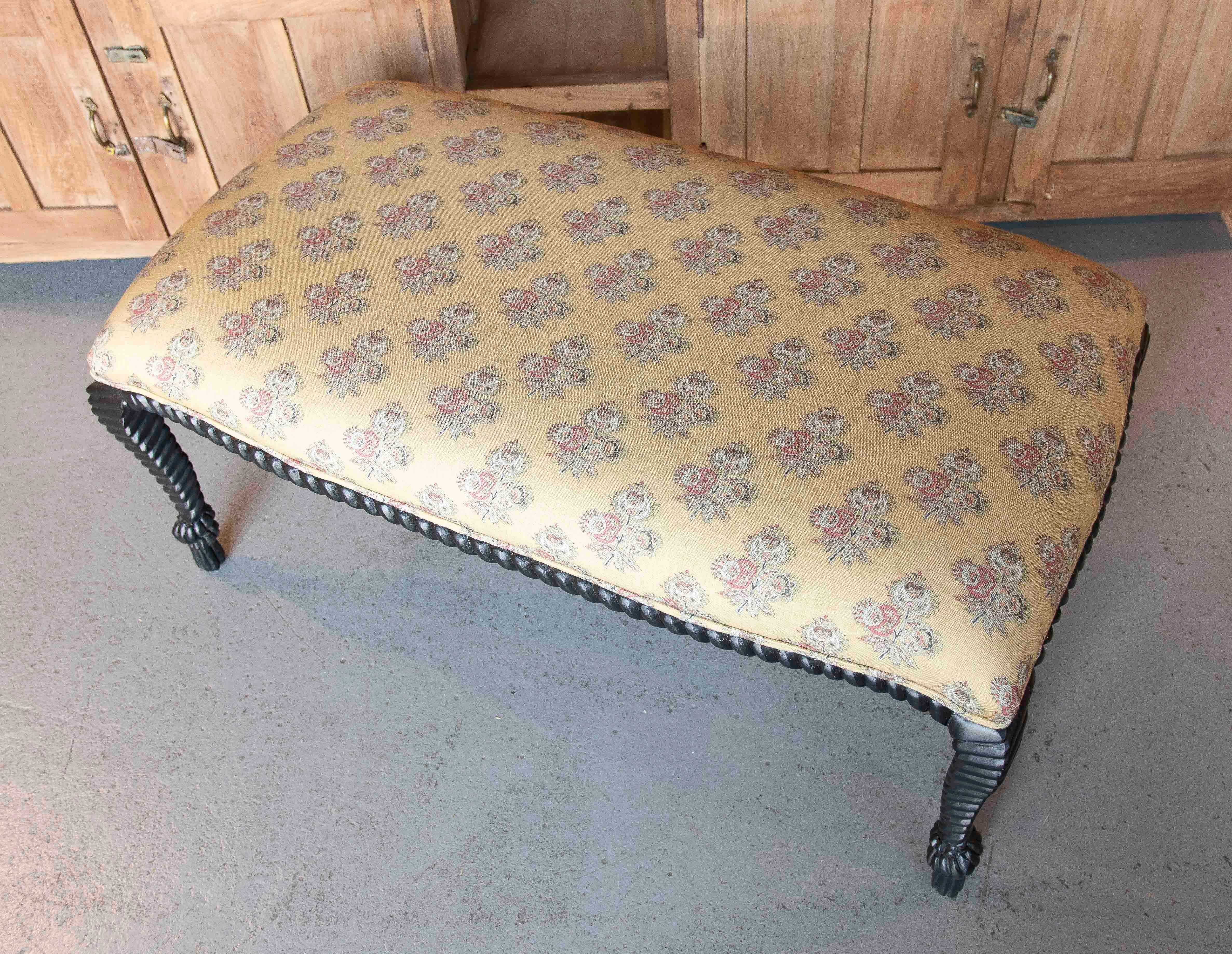 Spanish Style Upholstering Bank mit seilgewickelten Beinen im Angebot 5