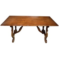 Spanish Style Walnut Antique Refectory Dining Table