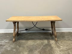 Spanish Style Writing Table With Iron Stretchers