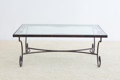 Spanish Style Wrought Iron and Glass Coffee Table