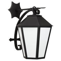 Spanish Style Wrought Iron Exterior Lantern Wall Mount (Dark Sky Compliant)