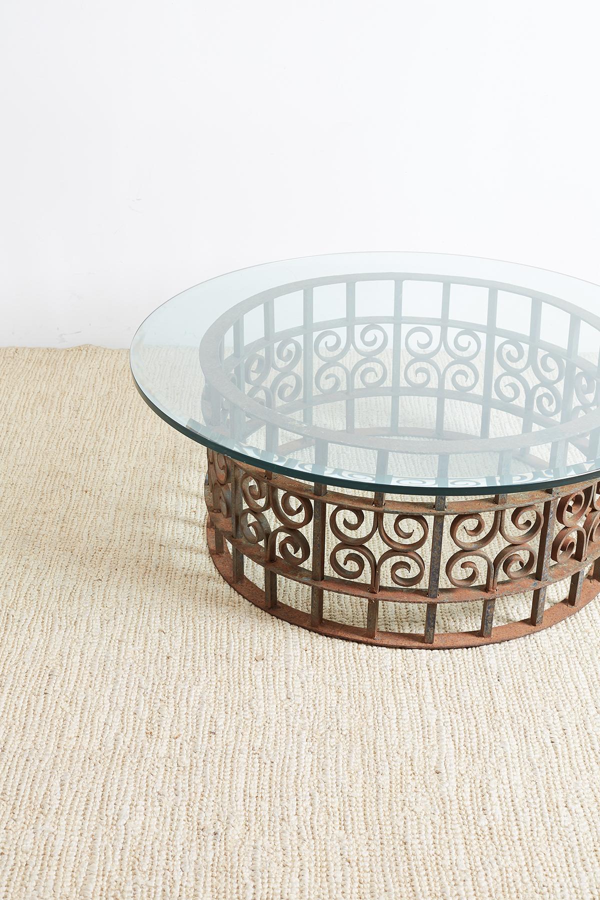 Spanish Style Wrought Iron Round Cocktail Table 5