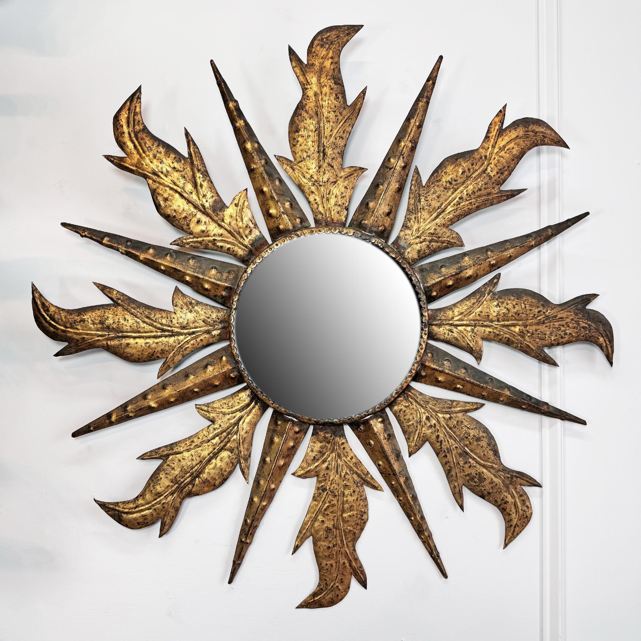 Iron Spanish Sunburst Mirror For Sale