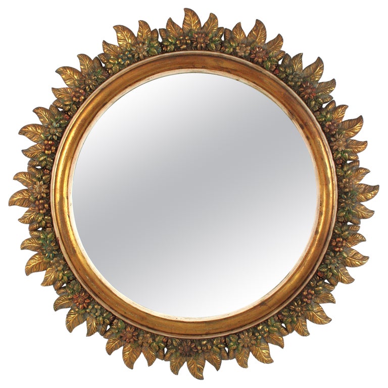 Paire De Grand Miroirs En Bois Doré D'époque XVIIIe