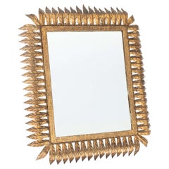 Spanish Sunburst Rectangular Gilt Mirror