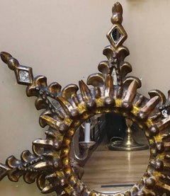 Spanish Sunburst Wood Mirror