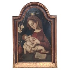 Spanish Table 16th Century "The Virgin Nursing the Infant Jesus"
