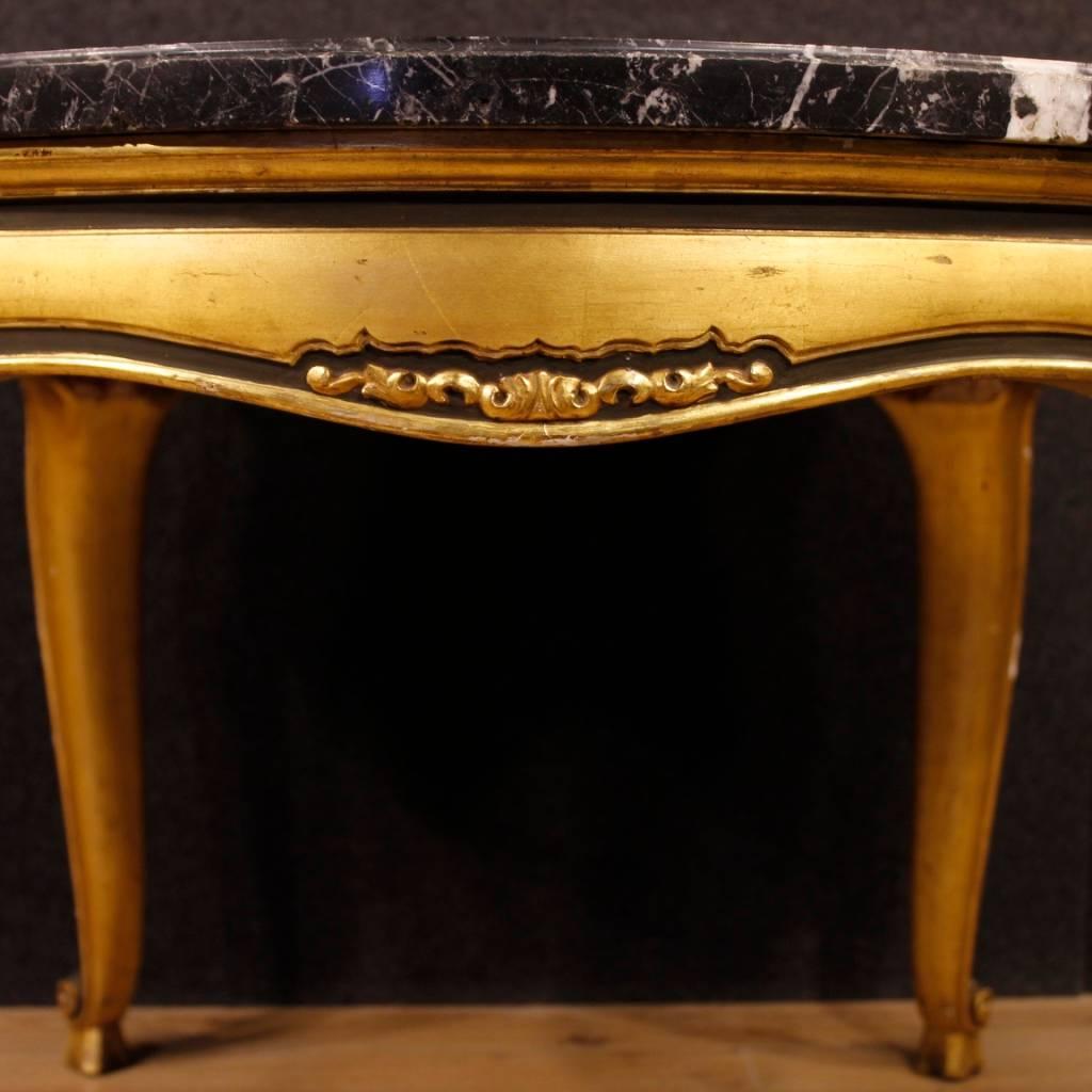 Spanish Table in Lacquered and Giltwood with Marble Top from 20th Century 8