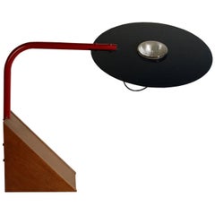 Spanish Table Lamp Wood Metal Aluminum Vintage, 1960s-1970s