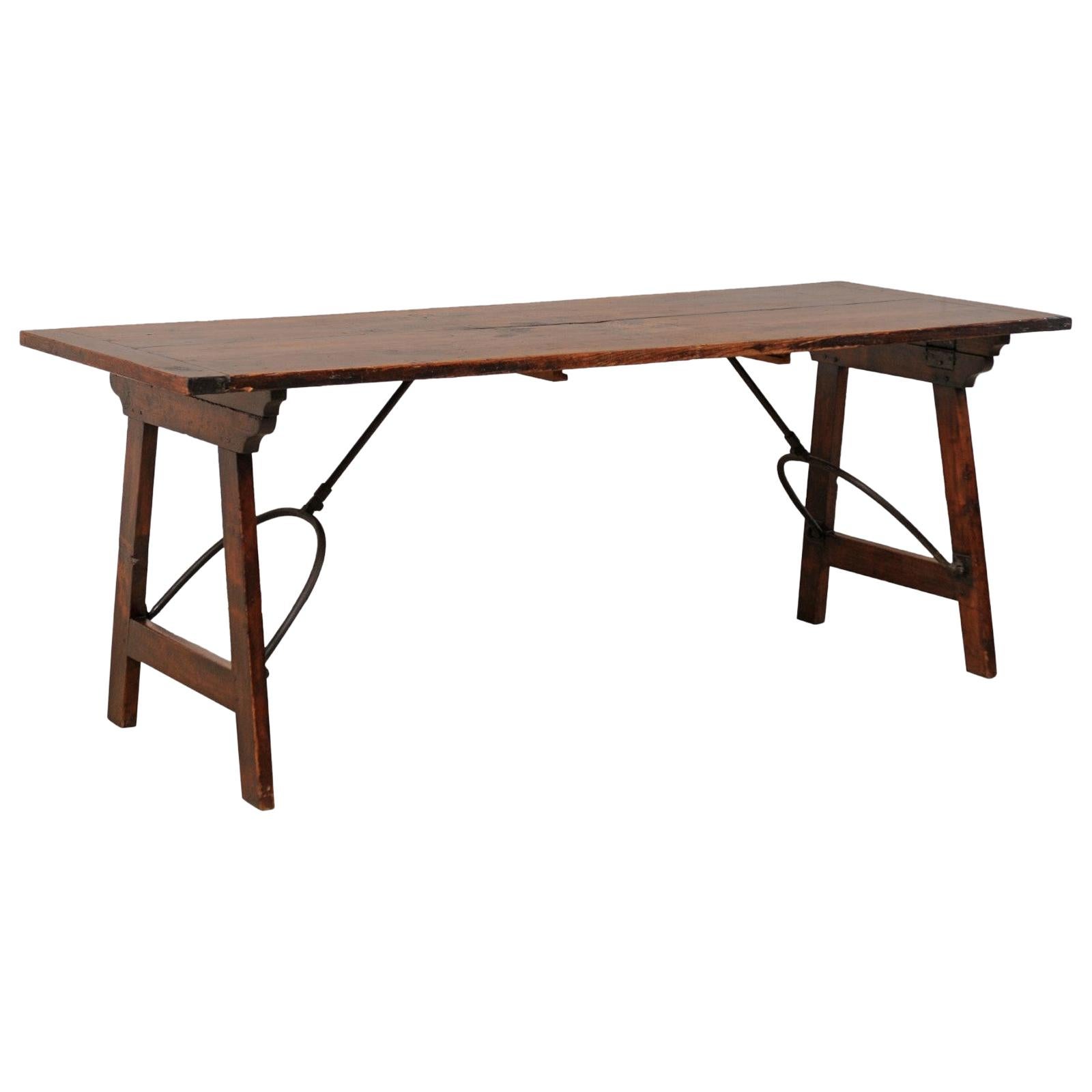 Spanish Table with Legs Uniquely Designed to be Folded for Easy Storage