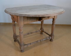 Spanish Table with Pine Wooden Wings and Drawers