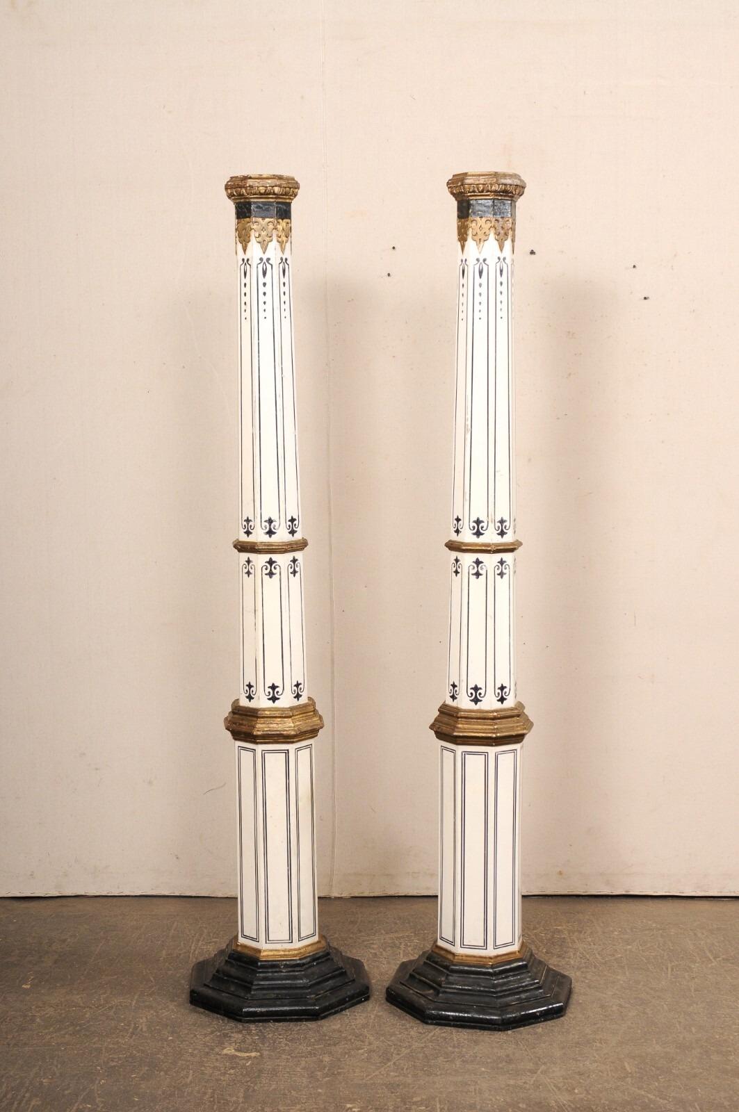 Spanish Tall Pair of Early 20th C. Columns In Good Condition For Sale In Atlanta, GA