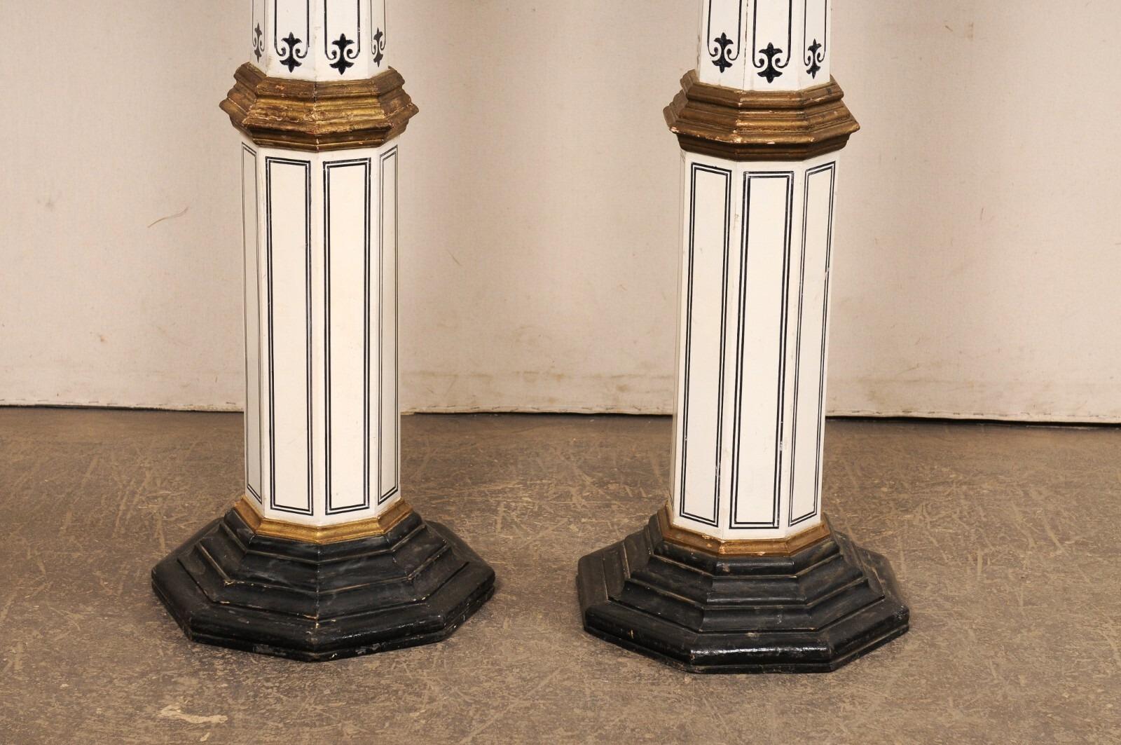 Spanish Tall Pair of Early 20th C. Columns For Sale 1