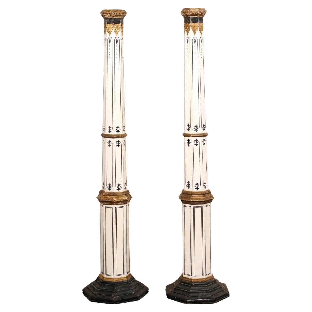 Spanish Tall Pair of Early 20th C. Columns For Sale