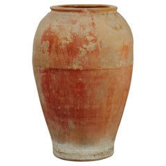 Urna/giardiniera/vaso in terracotta spagnola ... resti di vecchia vernice rossa ...
