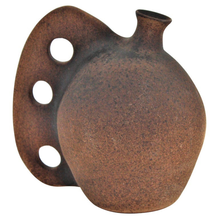 Vase espagnol en terre cuite, années 1950 sur 1stDibs
