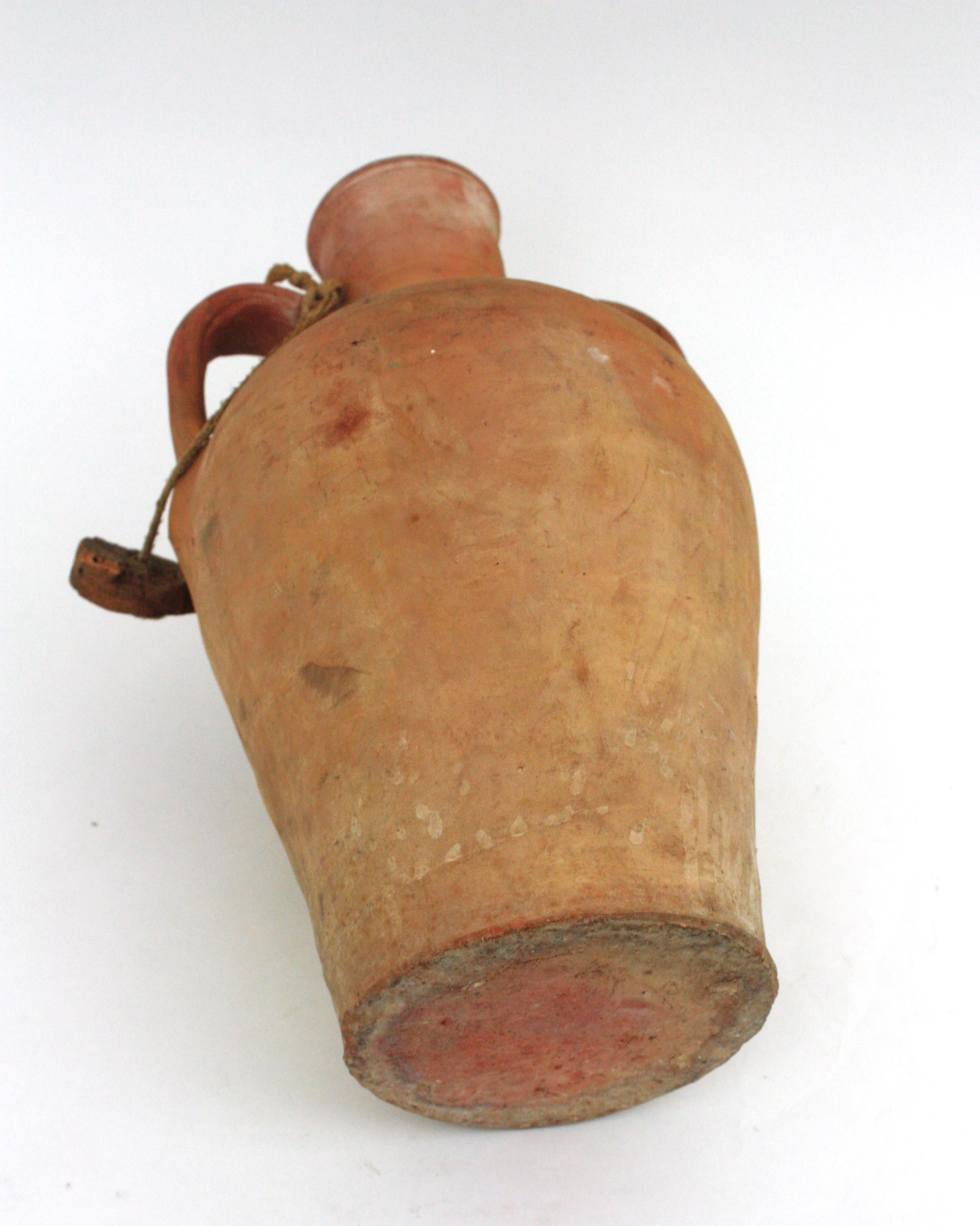 Spanish Terracotta Water Jar with Cork Plug For Sale 4