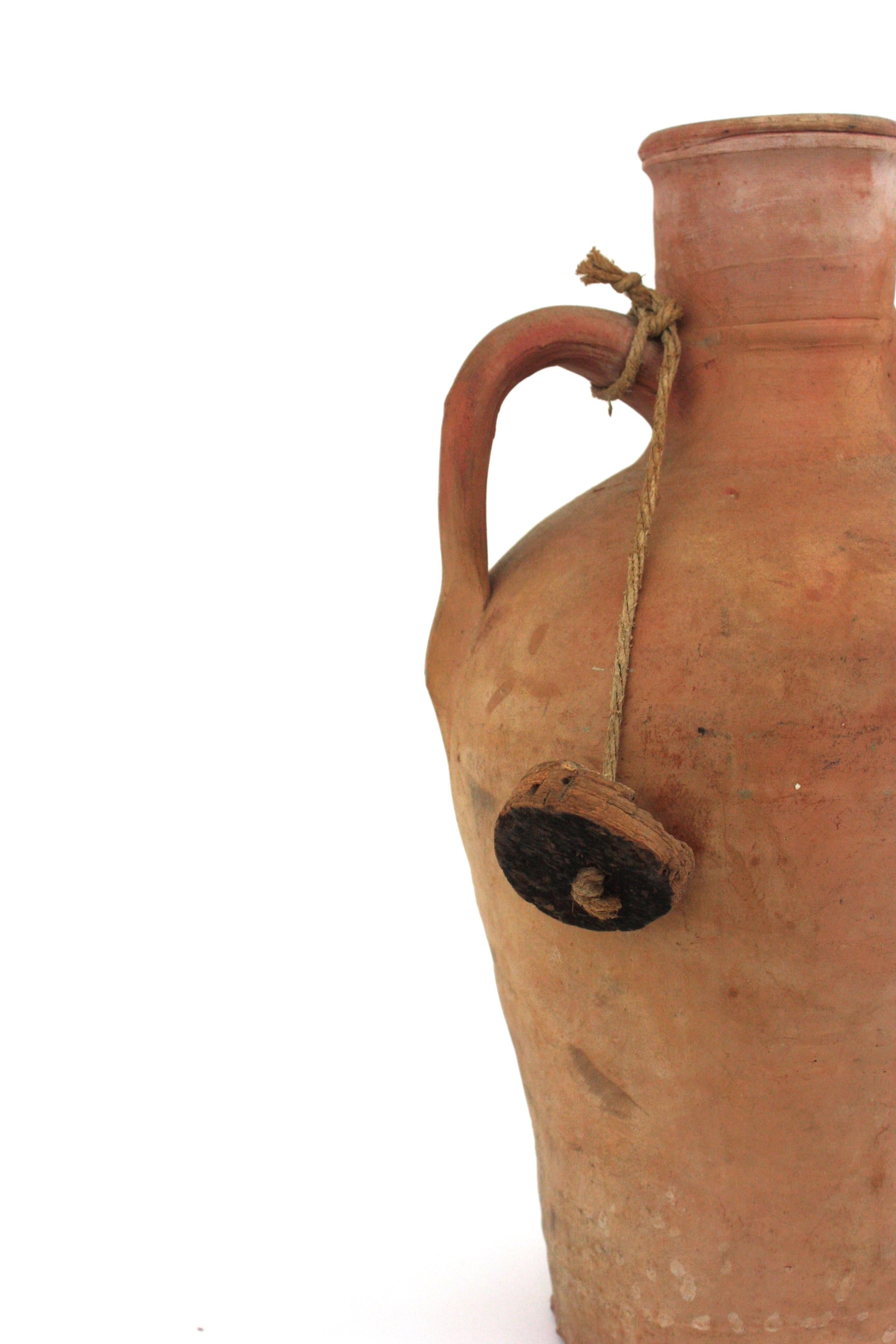 Spanish Terracotta Water Jar with Cork Plug For Sale 2