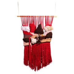 Spanish Textured macramé tapestry from the 70s – Unique design object