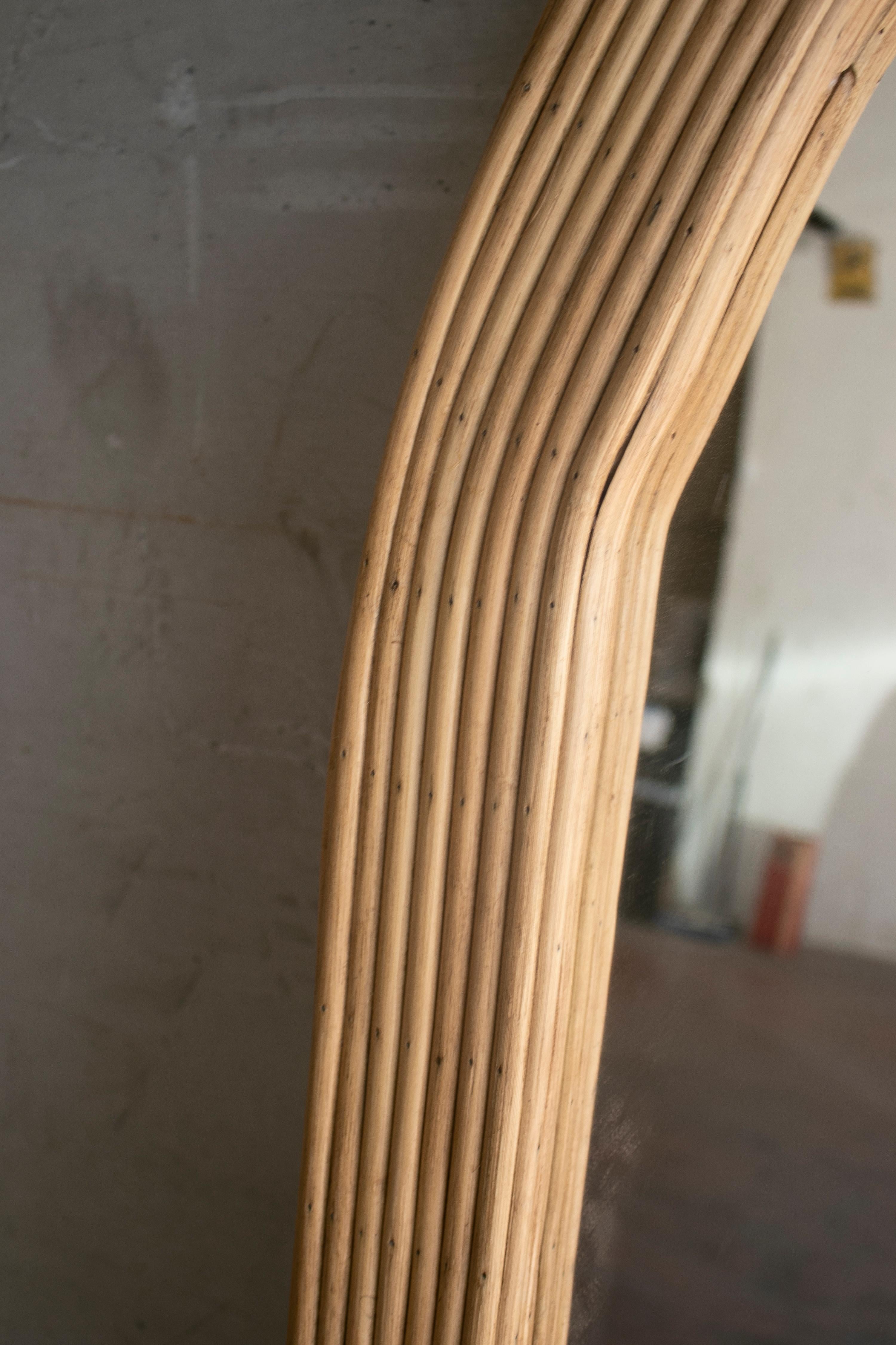 Spanish Three Panel Hand Made Bamboo Wall Mirror 10