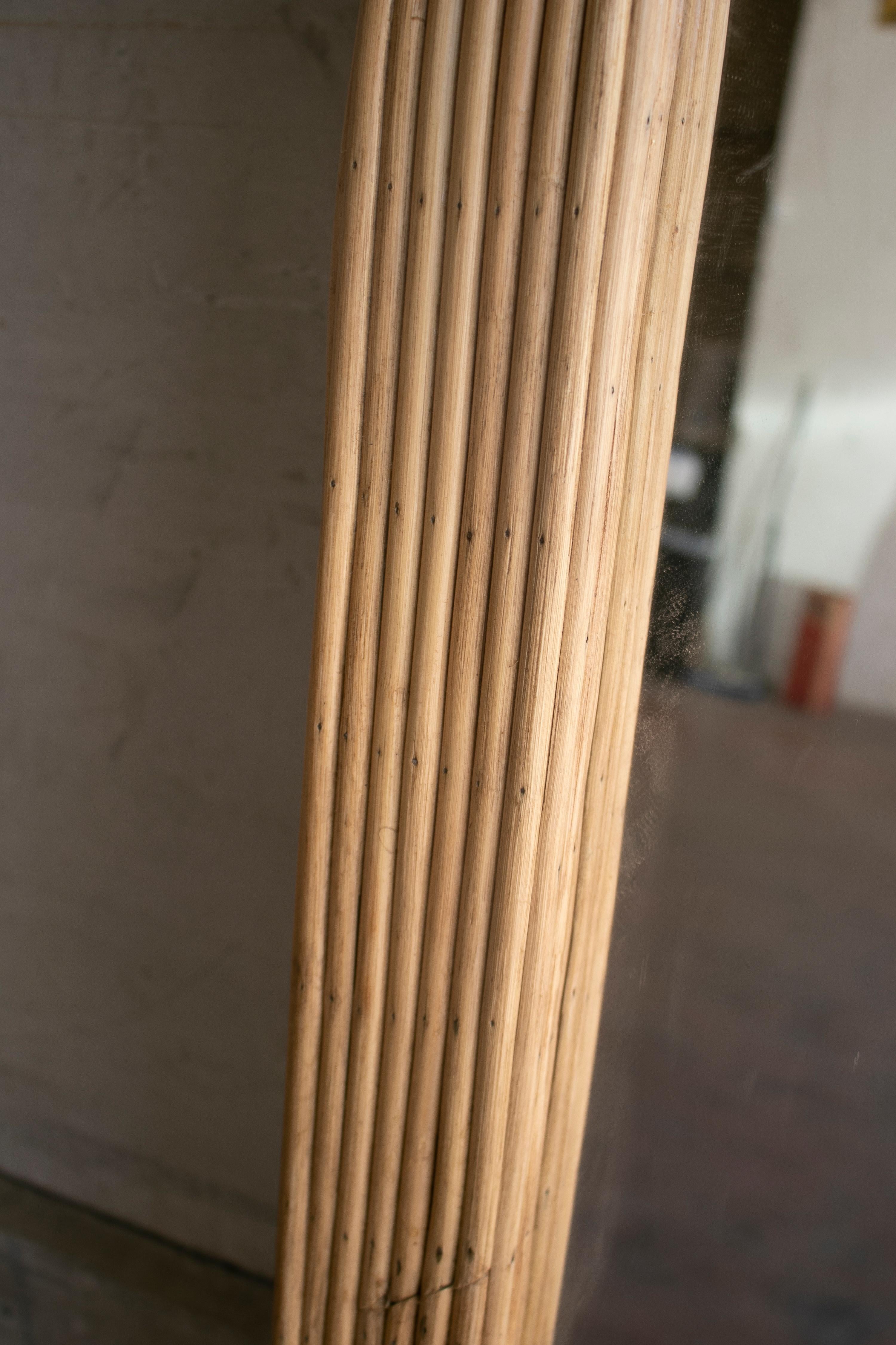 Spanish Three Panel Hand Made Bamboo Wall Mirror 11
