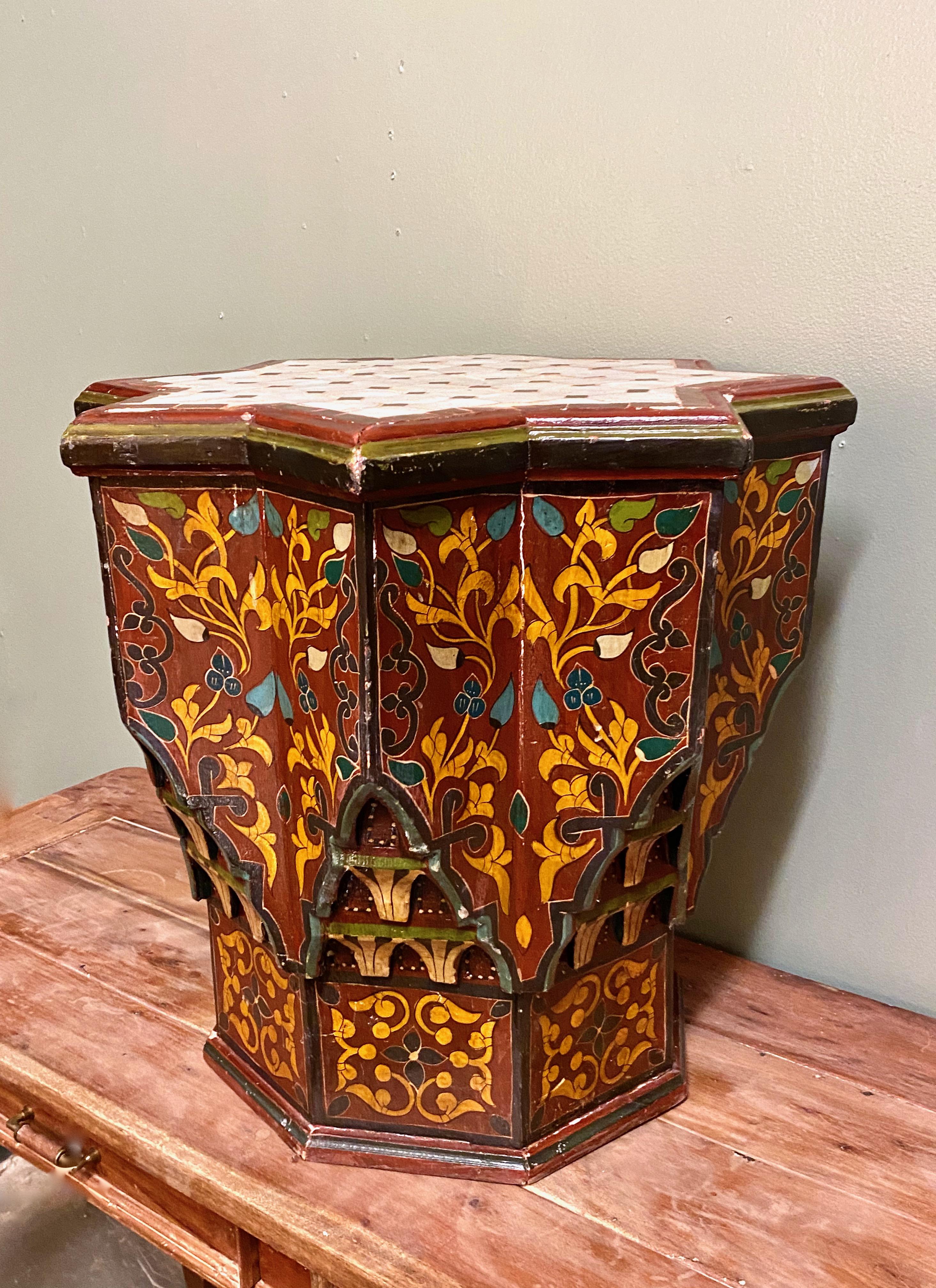 Hand-Painted Spanish Tile Top Occasional Table