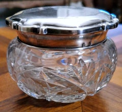 Spanish Toilet Box in Ground Crystal and Sterling Silver