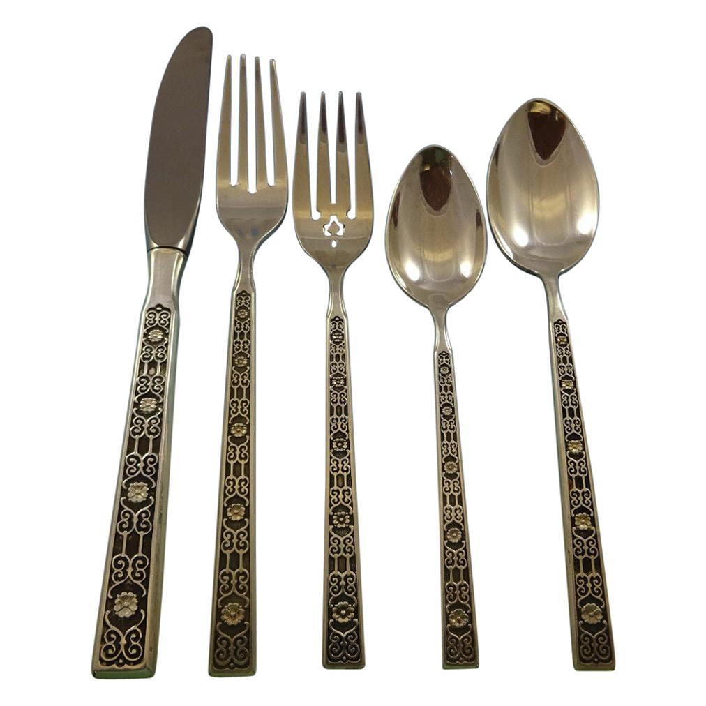Spanish Tracery by Gorham Sterling Silver Flatware Service 8 Set 45 Pieces For Sale