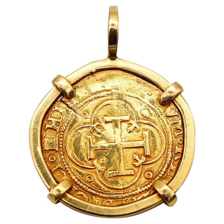 Spanish Treasure Gold Coin of 1 Escudo 15161556 Mount in an 18kt Gold