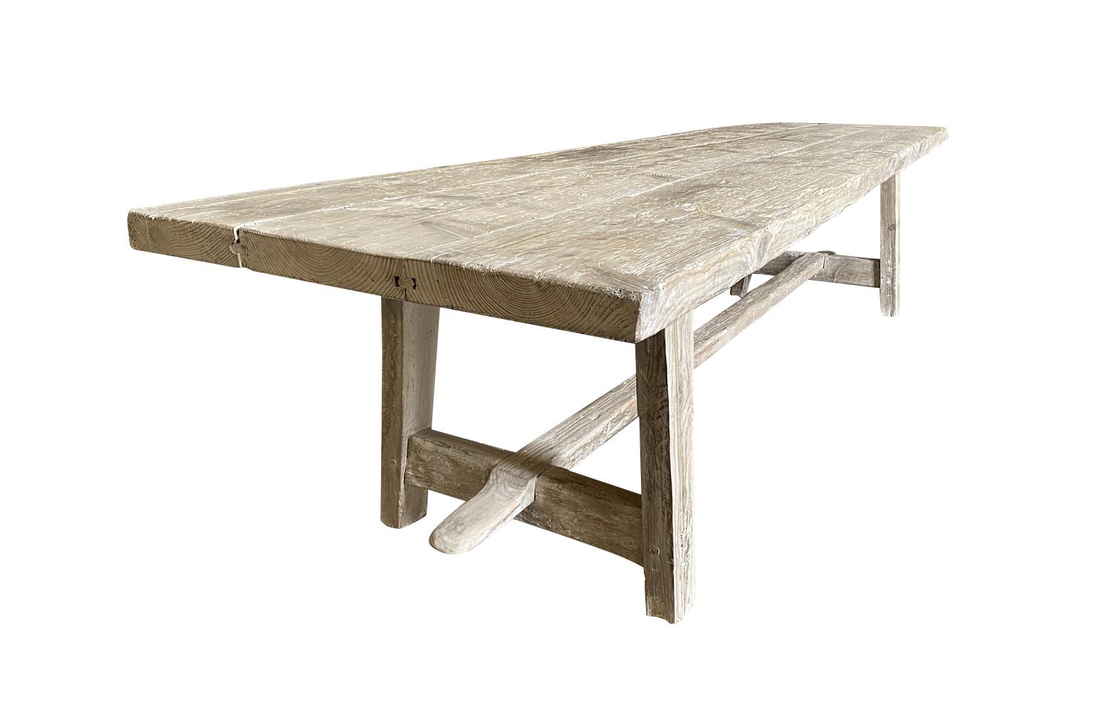 Contemporary Spanish Trestle Table, Farm Table