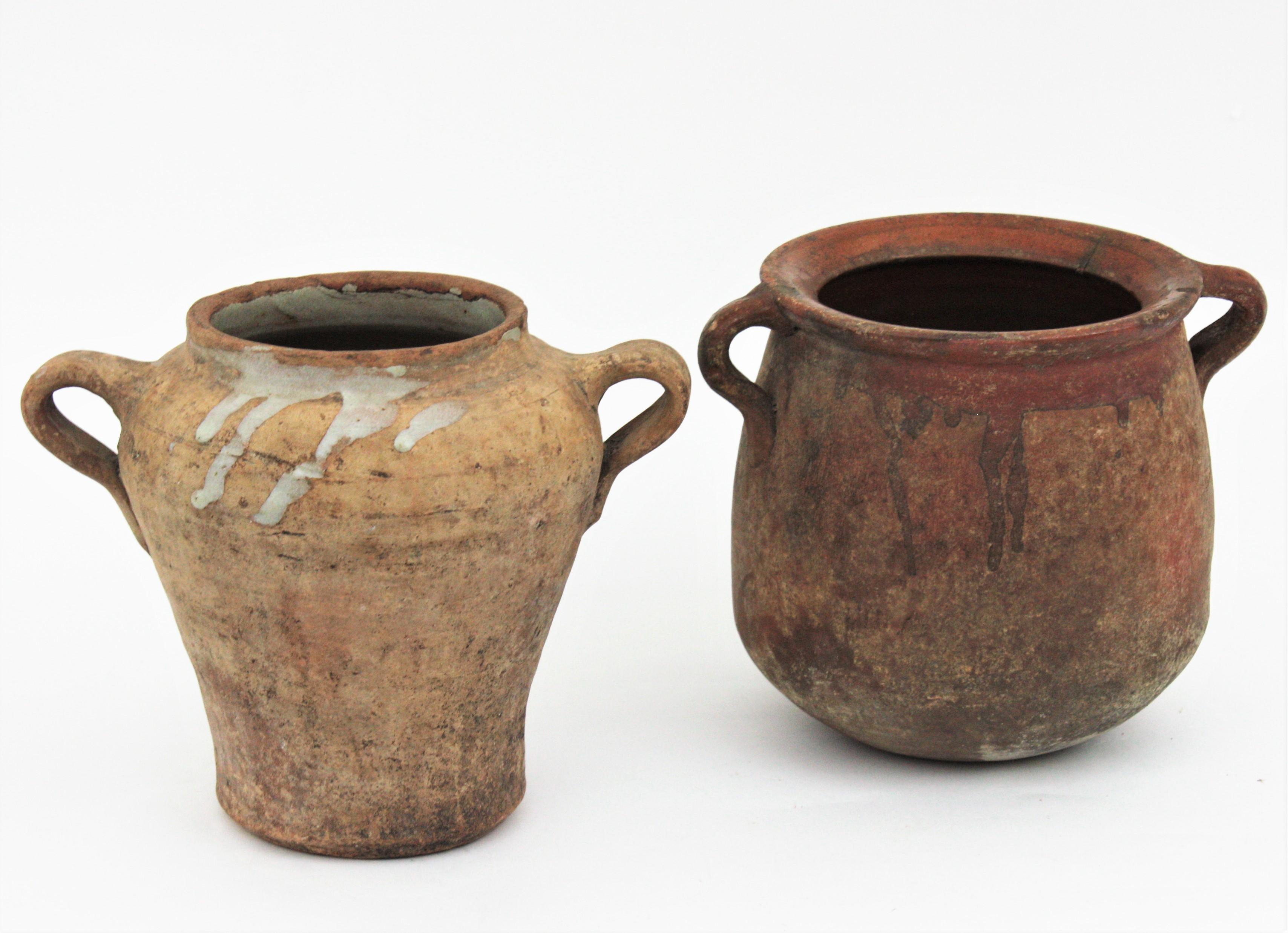Country Spanish Unglazed Terracotta Pot or Vessel, 19th Century