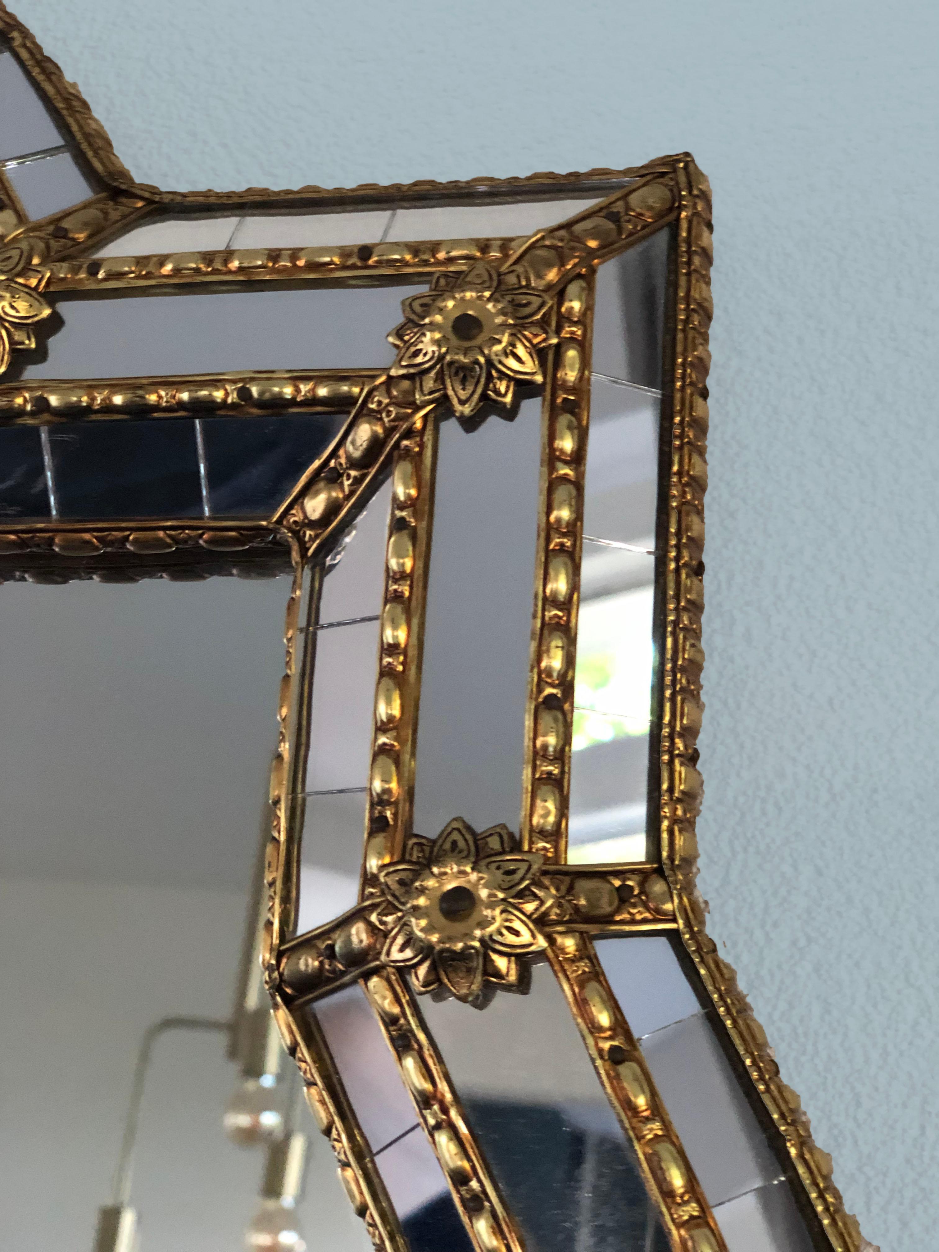 Italian Spanish Venetian Full Length Mirror Hollywood Regency 1980s
