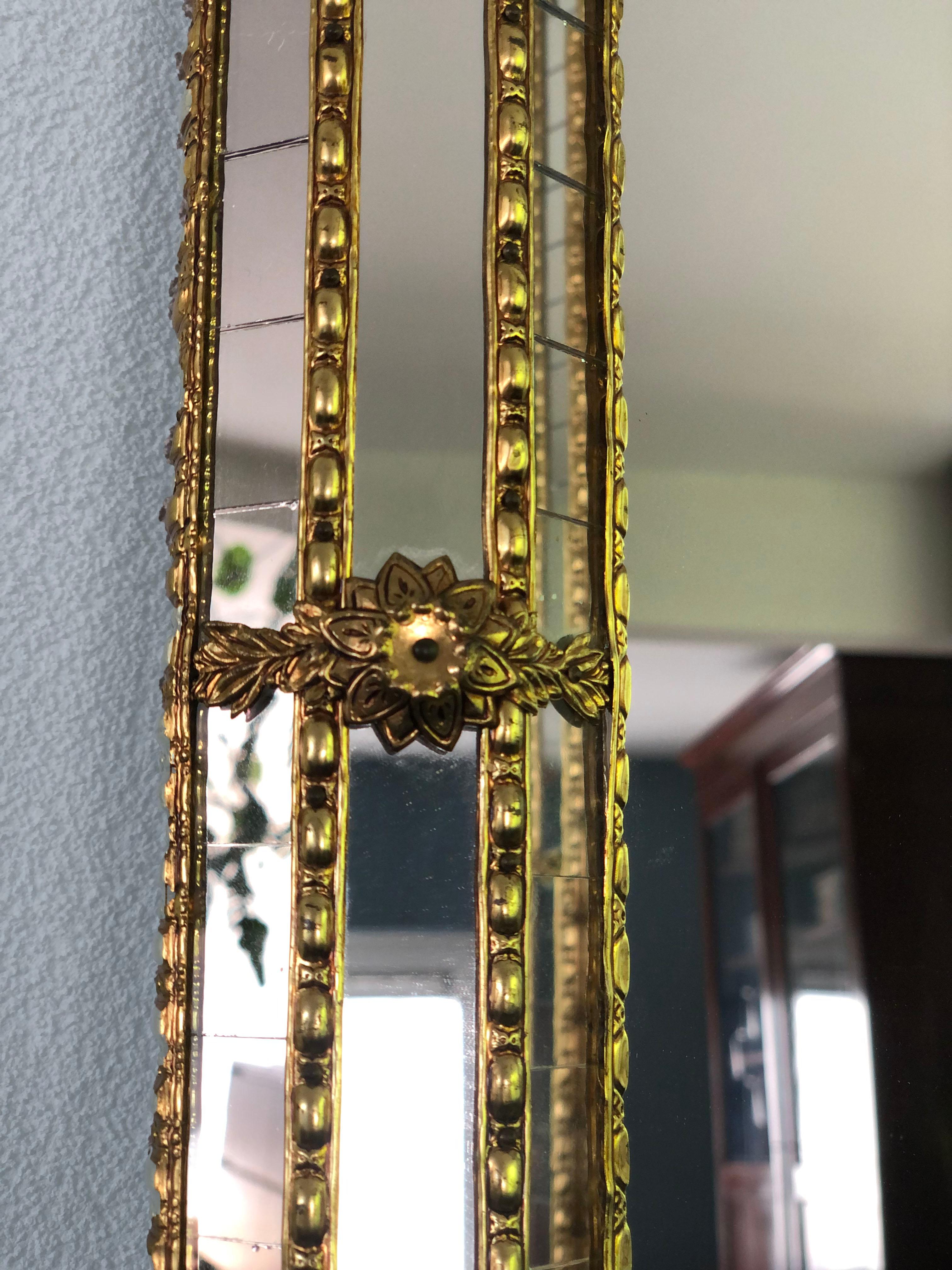 Spanish Venetian Full Length Mirror Hollywood Regency 1980s In Good Condition In Sakskøbing, DK
