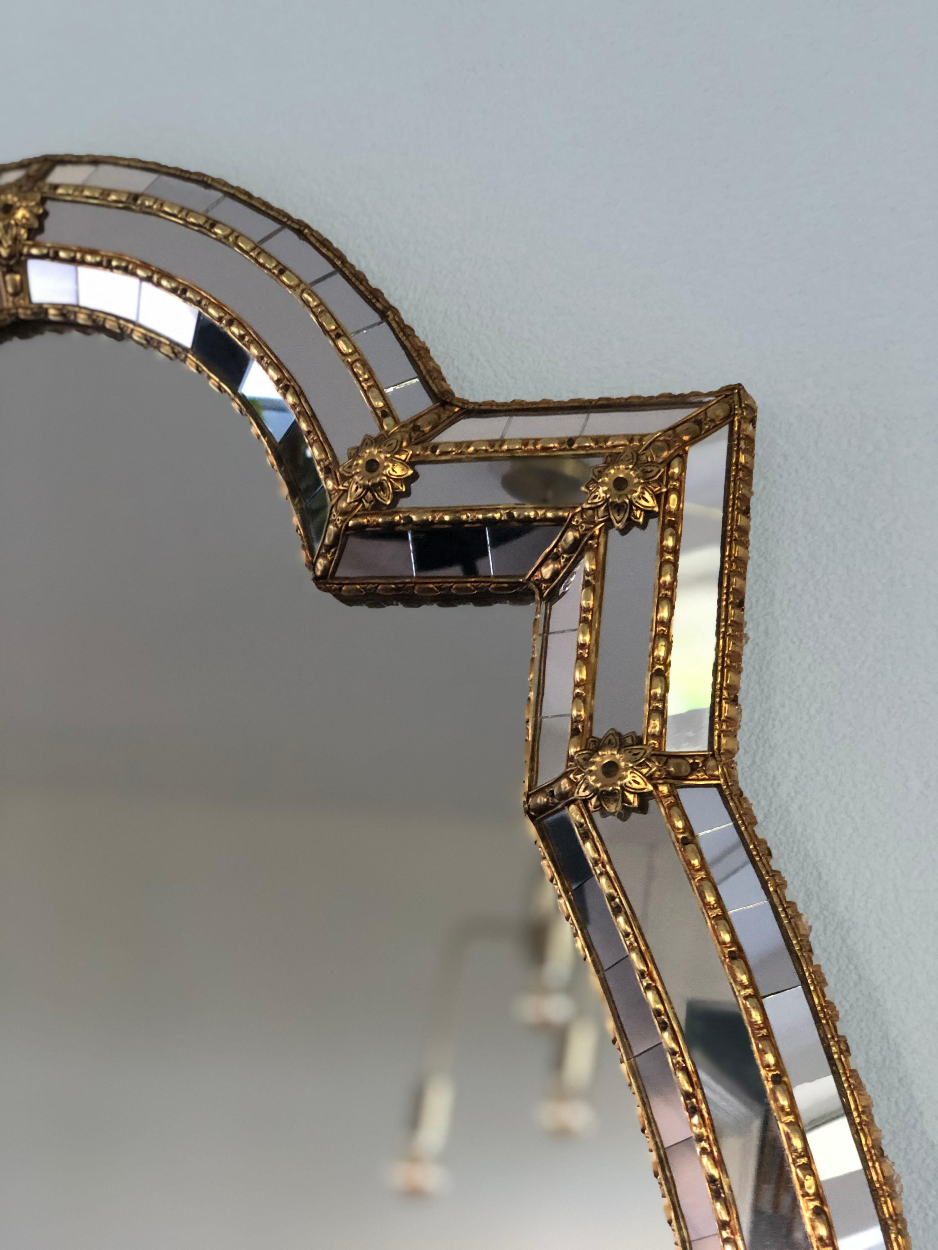 Spanish Venetian Full Length Mirror Hollywood Regency 1980s In Excellent Condition In Sakskøbing, DK