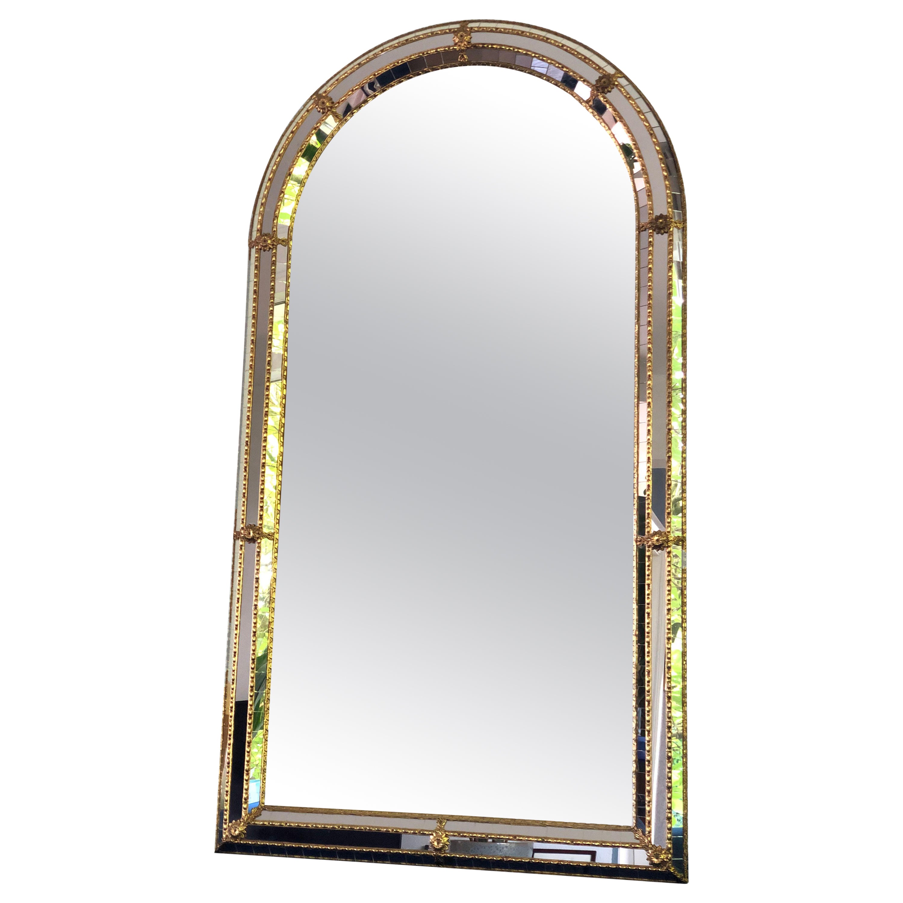 Spanish Venetian Full Length Mirror Hollywood Regency 1980s