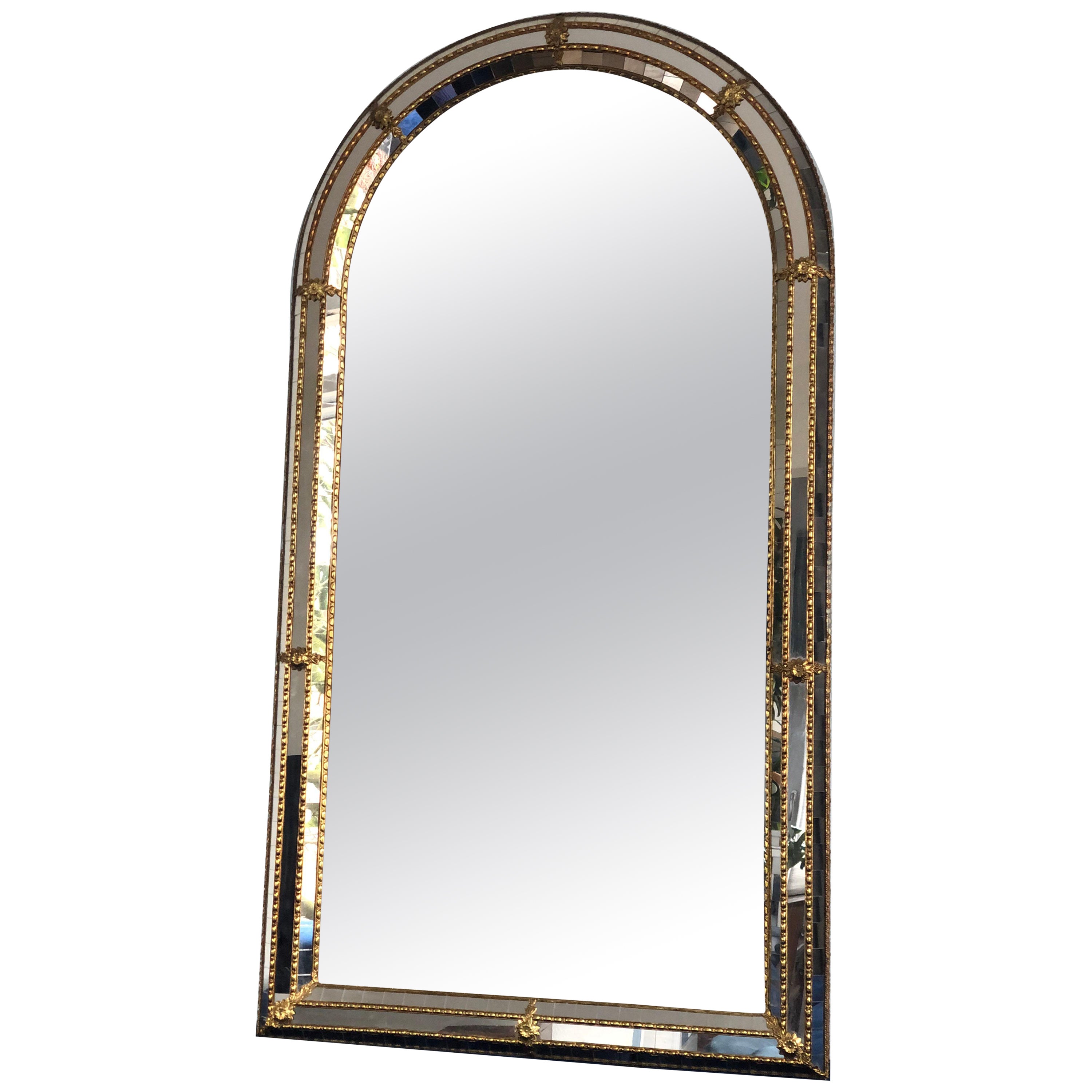 Spanish Venetian Full Length Mirror Hollywood Regency 1990s