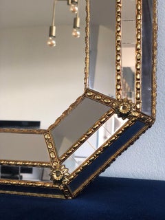 Spanish Venetian Mirror Hollywood Regency, 1990s