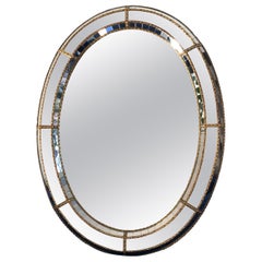 Spanish Venetian Oval Mirror Hollywood Regency 1980s