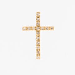 Spanish Vintage 18kt Yellow Gold Cross with Diamonds