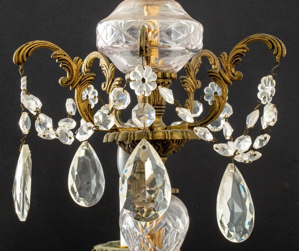 Hollywood Regency Spanish Vintage 5-Light Cut Crystal Chandelier