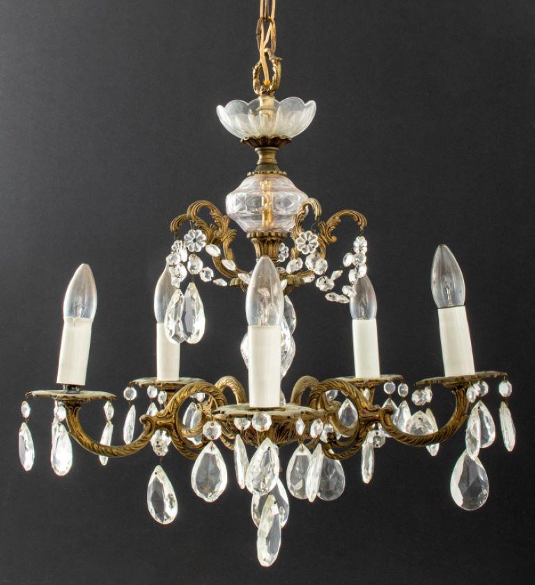 Spanish Vintage 5-Light Cut Crystal Chandelier 4