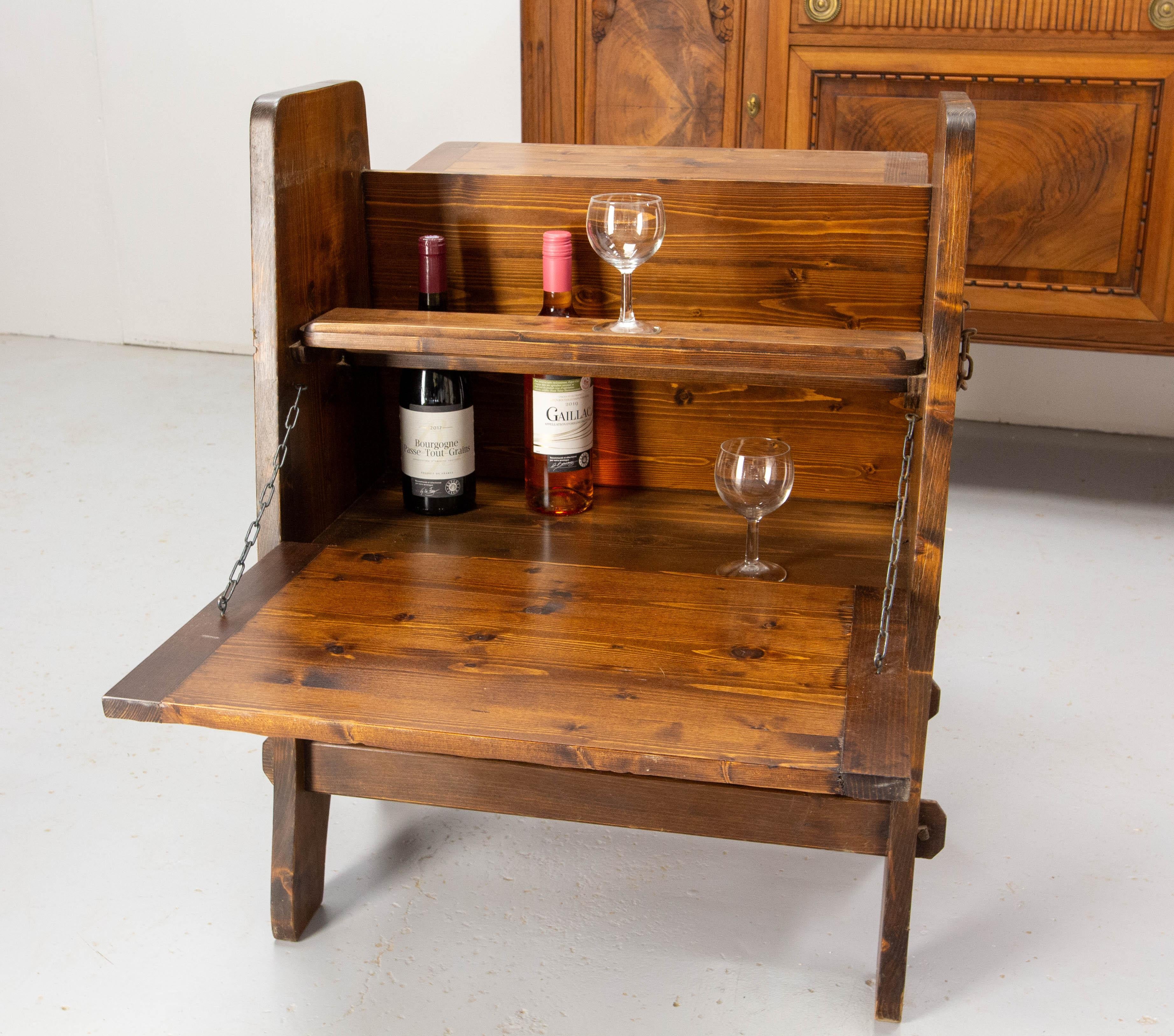 Spanish Vintage Bar Cocktail Cabinet Pine Tree and Wrought Iron, circa 1960 For Sale 2