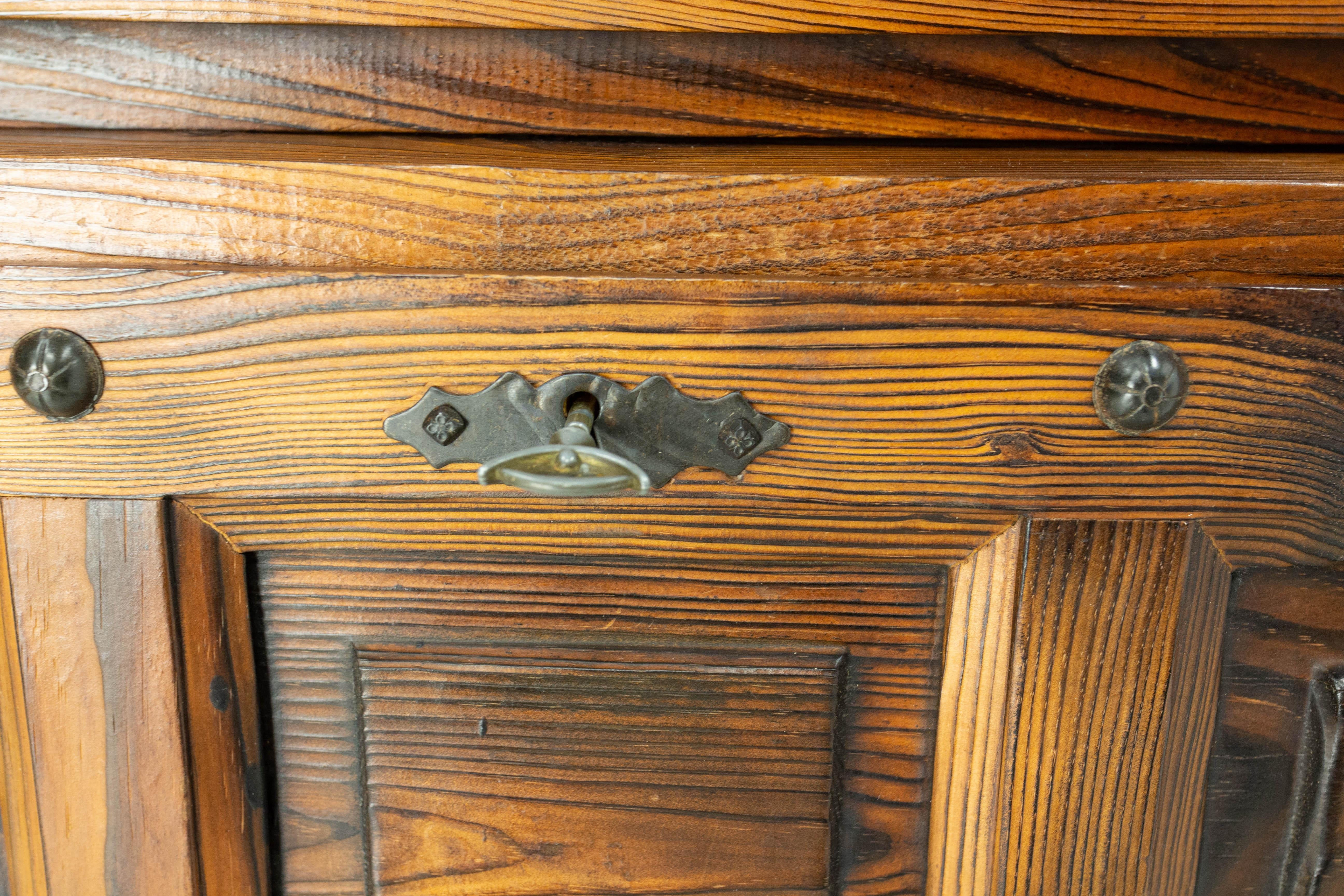 Spanish Vintage Bar Cocktail Cabinet Pine Tree and Wrought Iron, Mid-Century 3