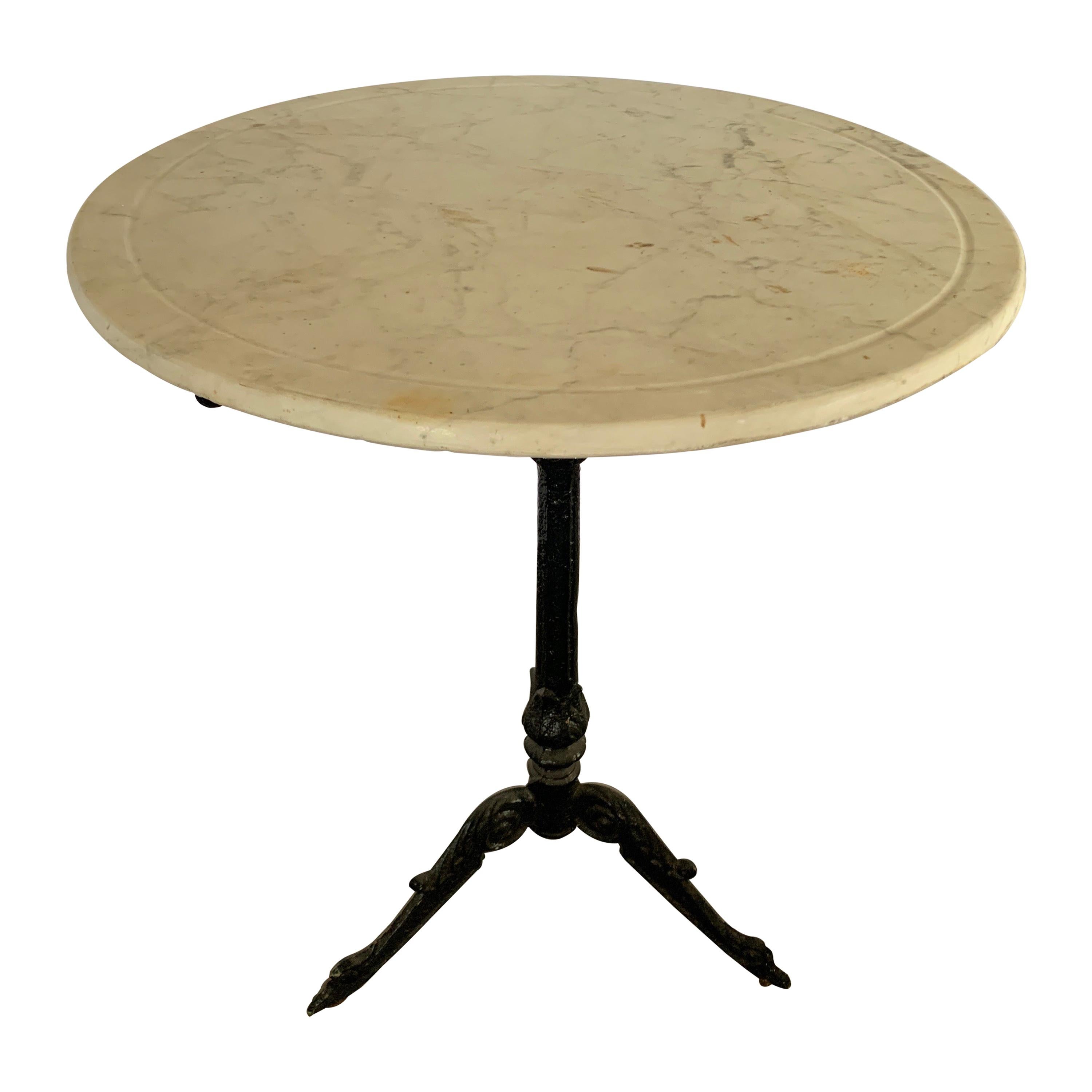 Spanish Vintage Bistro Table with Marble Top