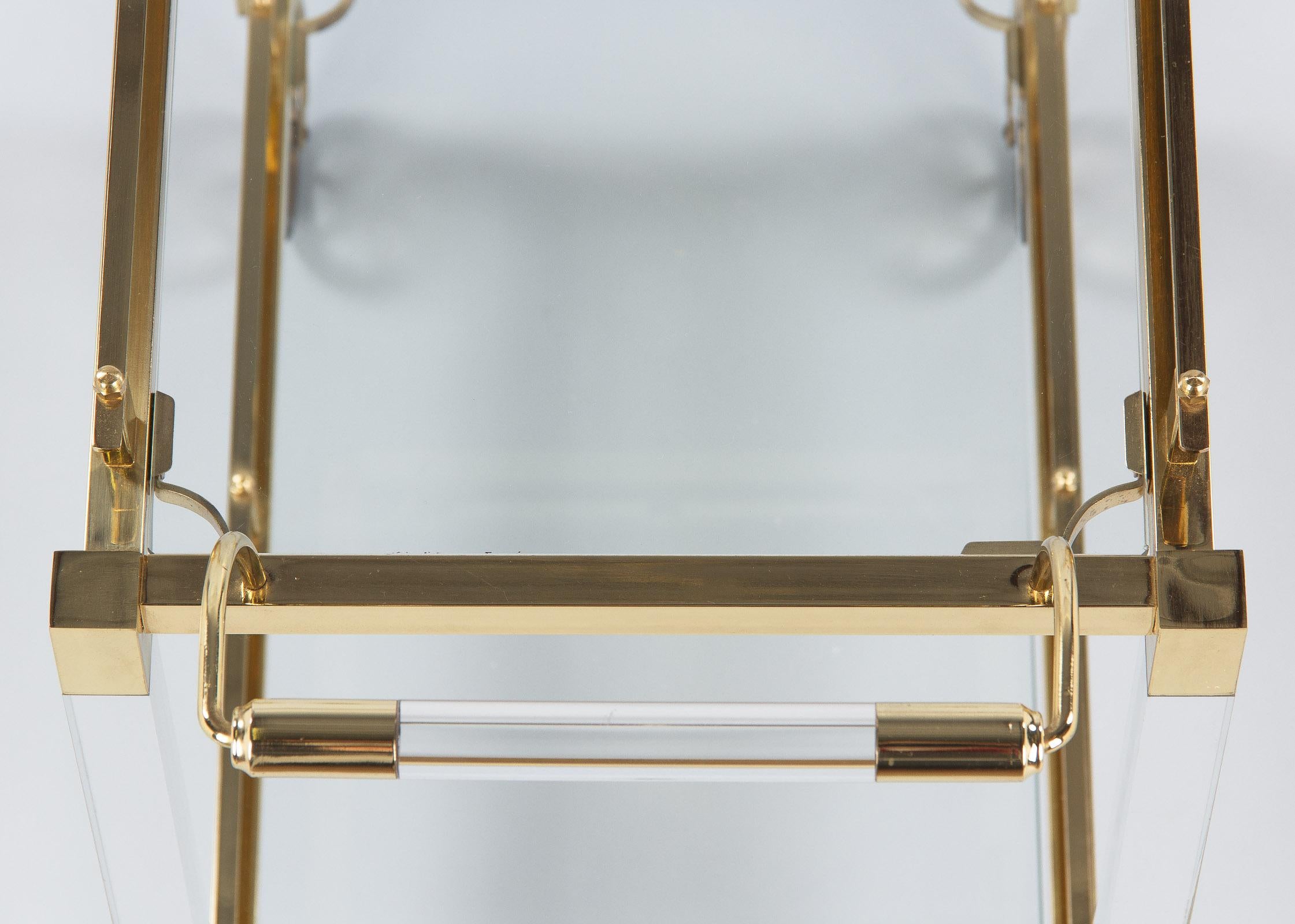 Lucite and Brass Bar Cart, Spain, 1970s 8