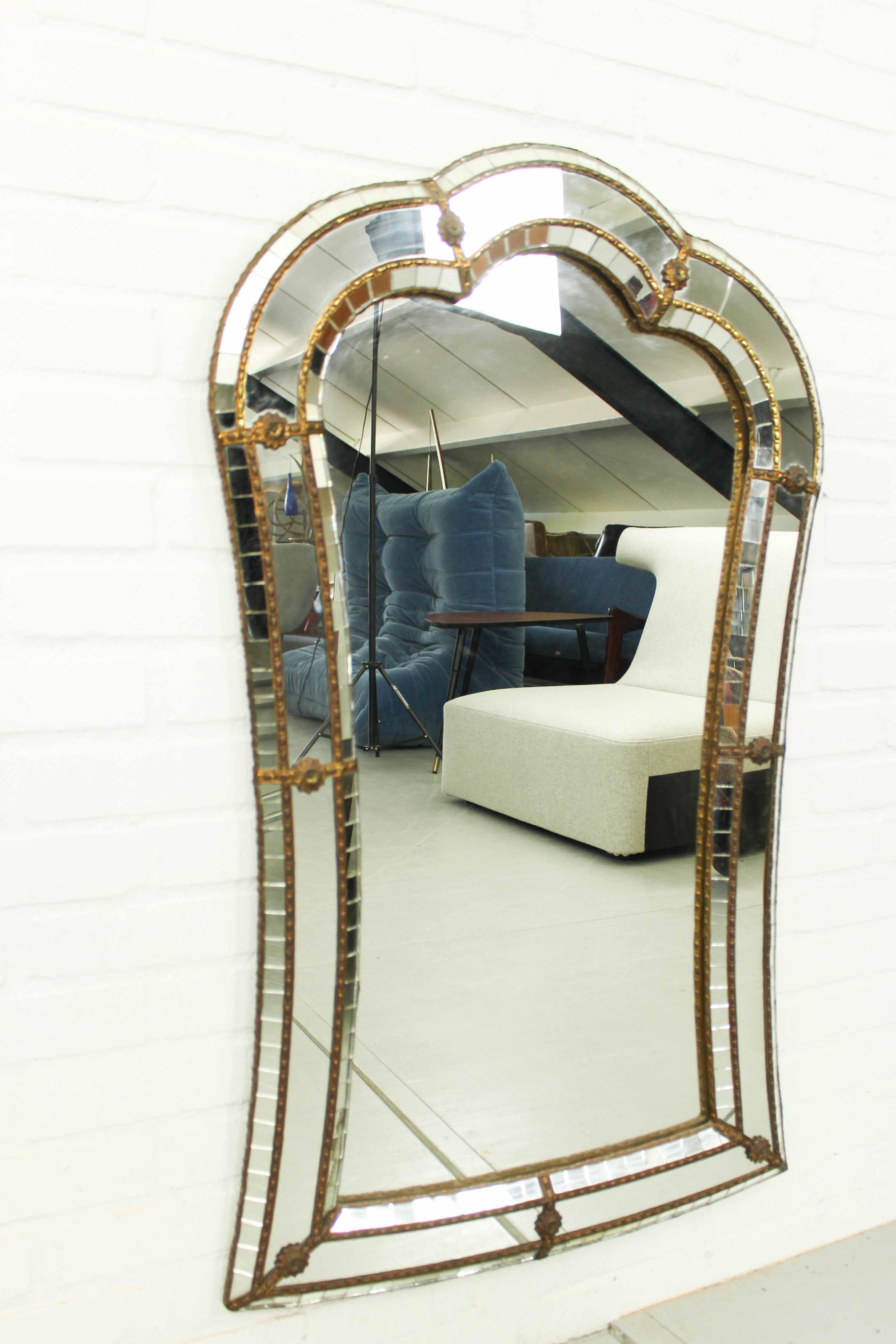 20th Century Spanish vintage Regency style mirror, 1970s