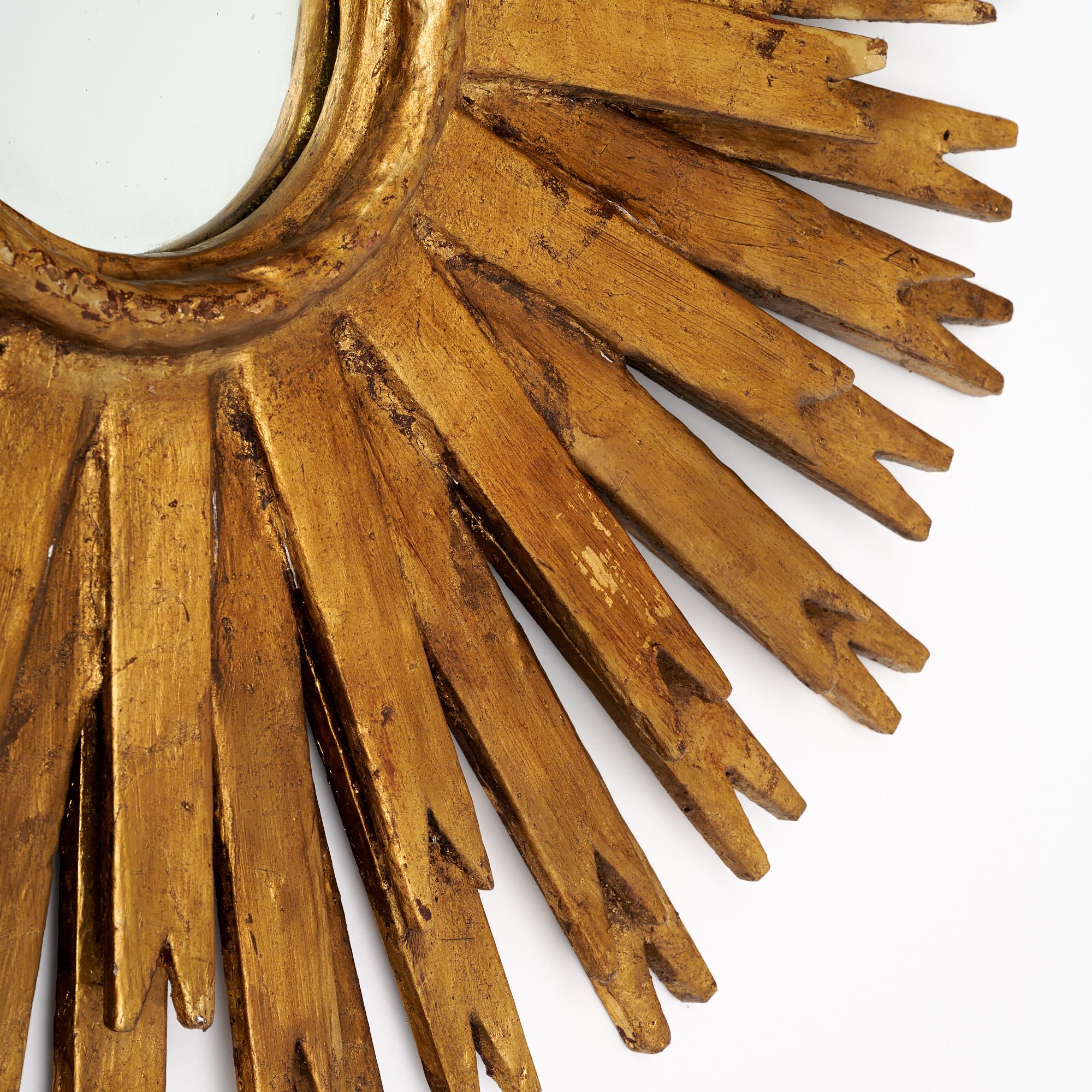 Spanische Vintage Sunburst-Spiegel im Angebot 1