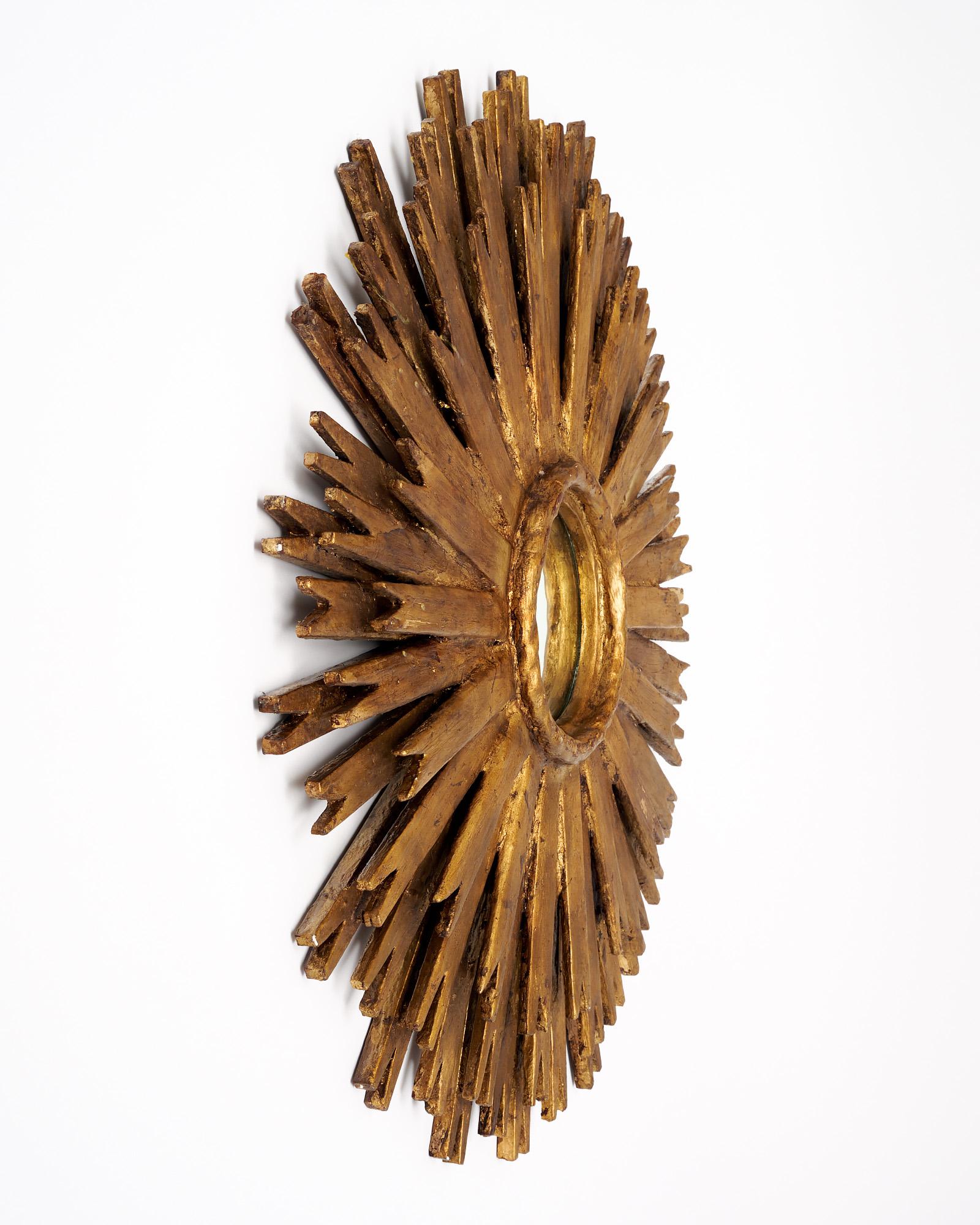 Spanische Vintage Sunburst-Spiegel im Angebot 2
